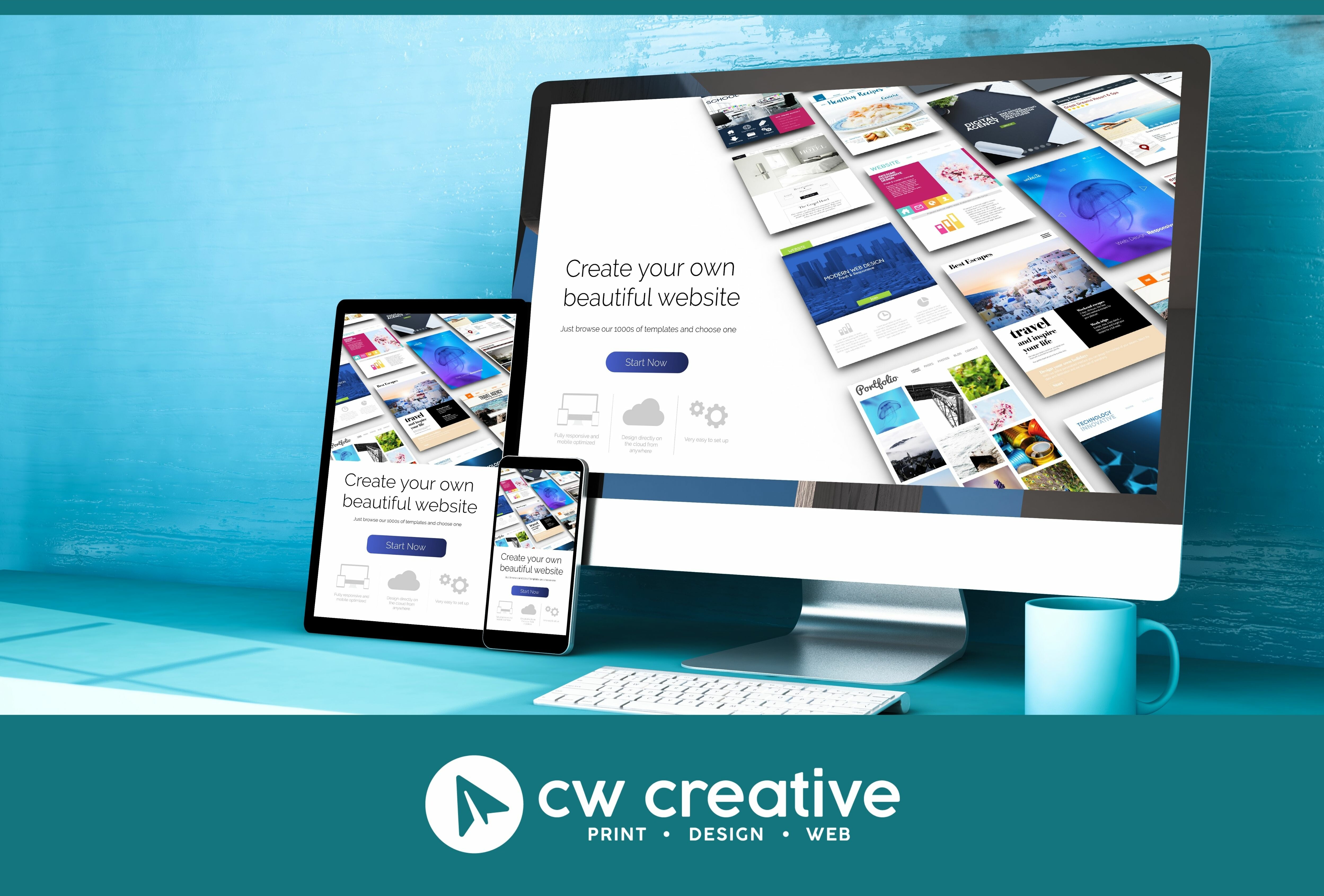 Screens displaying Squarespace website creation tips and mailing list information.