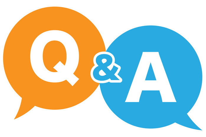 Colorful Q and A speech bubbles representing questions and answers concept