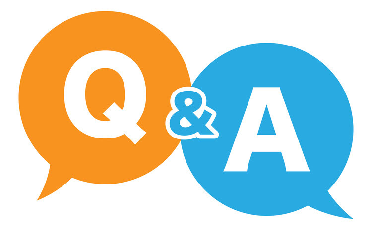 Colorful Q and A speech bubbles representing questions and answers concept