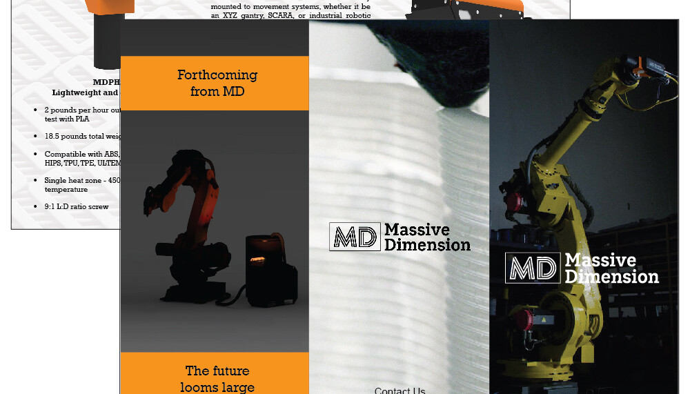Custom designed tri-fold brochure for Massive Dimension