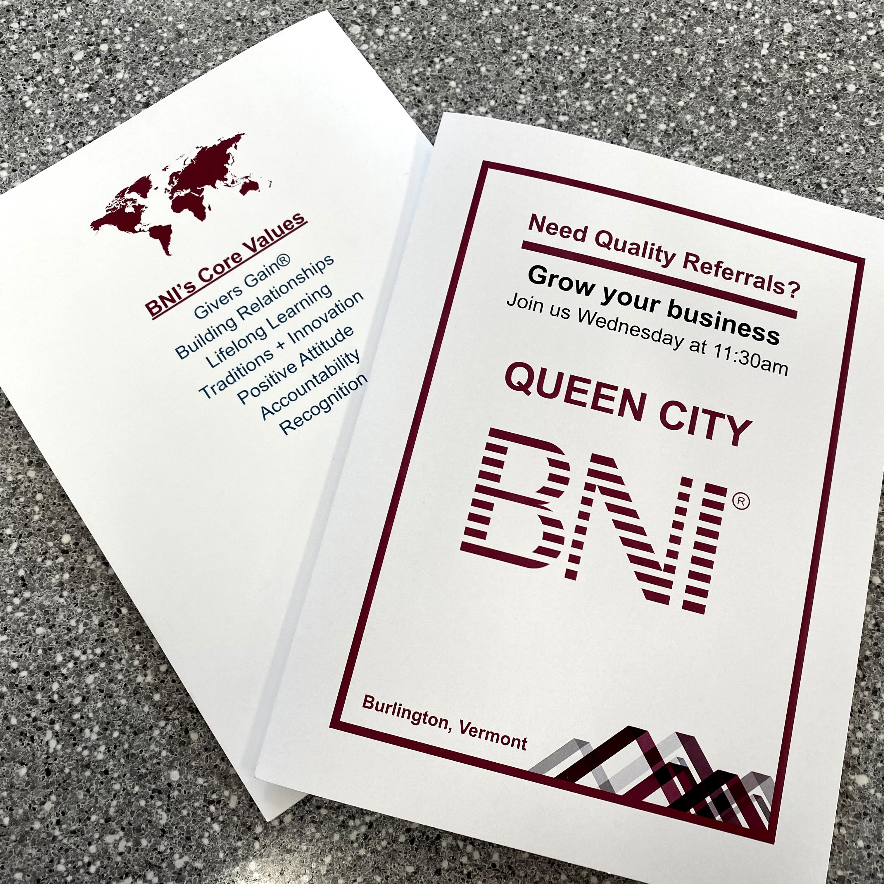Printed Presentation Folders for Queen City BNI