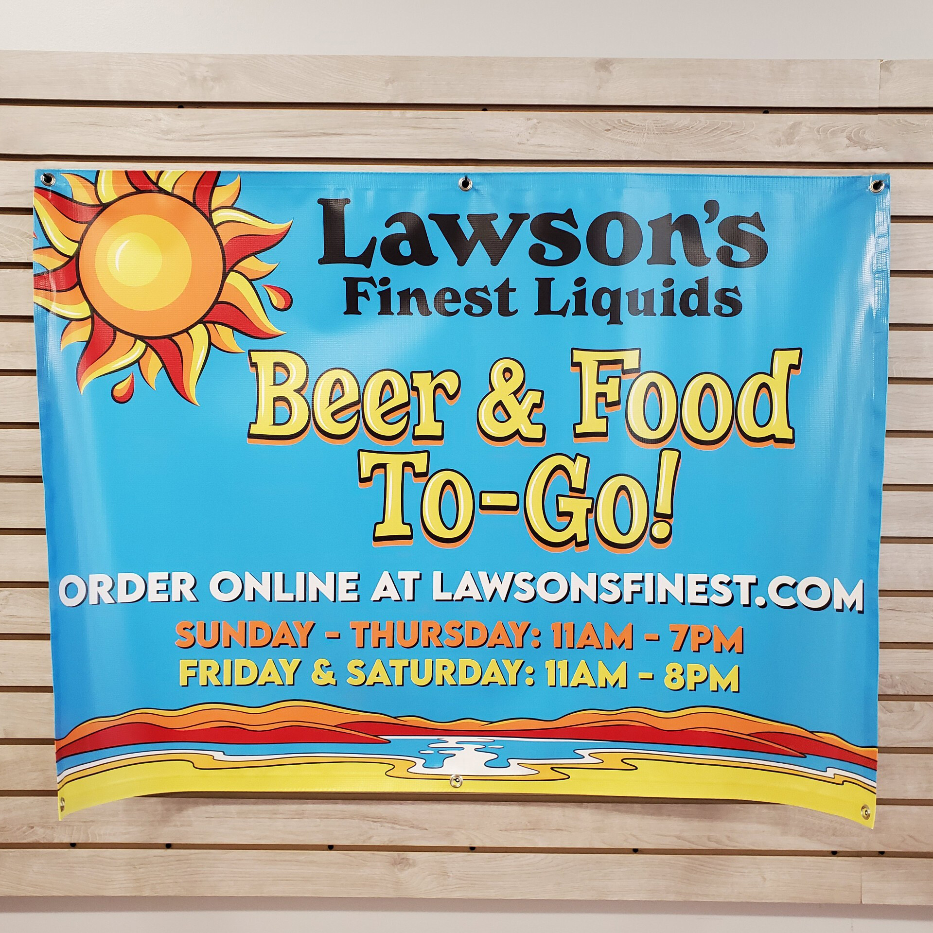Outdoor Vinyl Banner for Lawson's Finest Liquids
