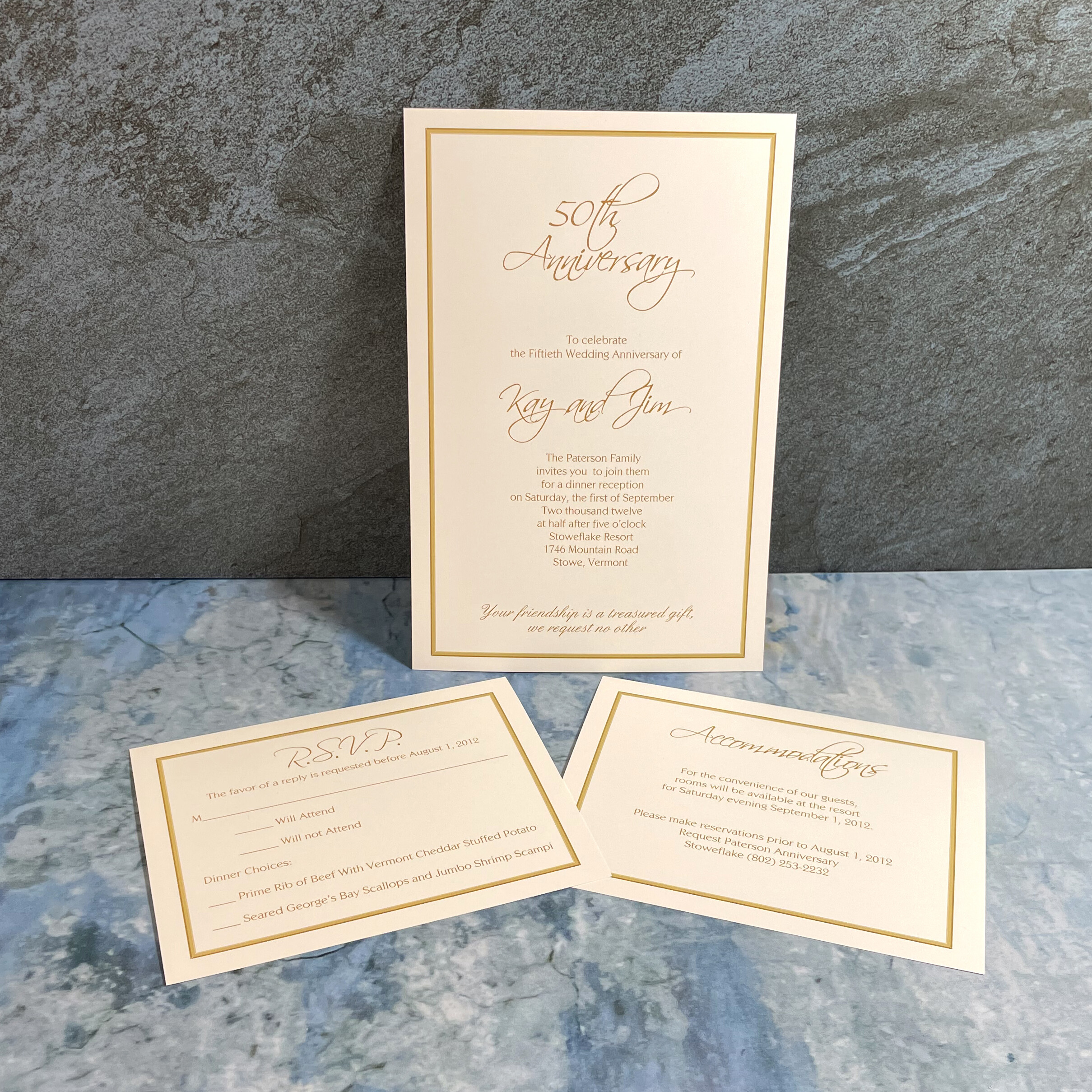50th Anniversary Invitations for Kay and Jim