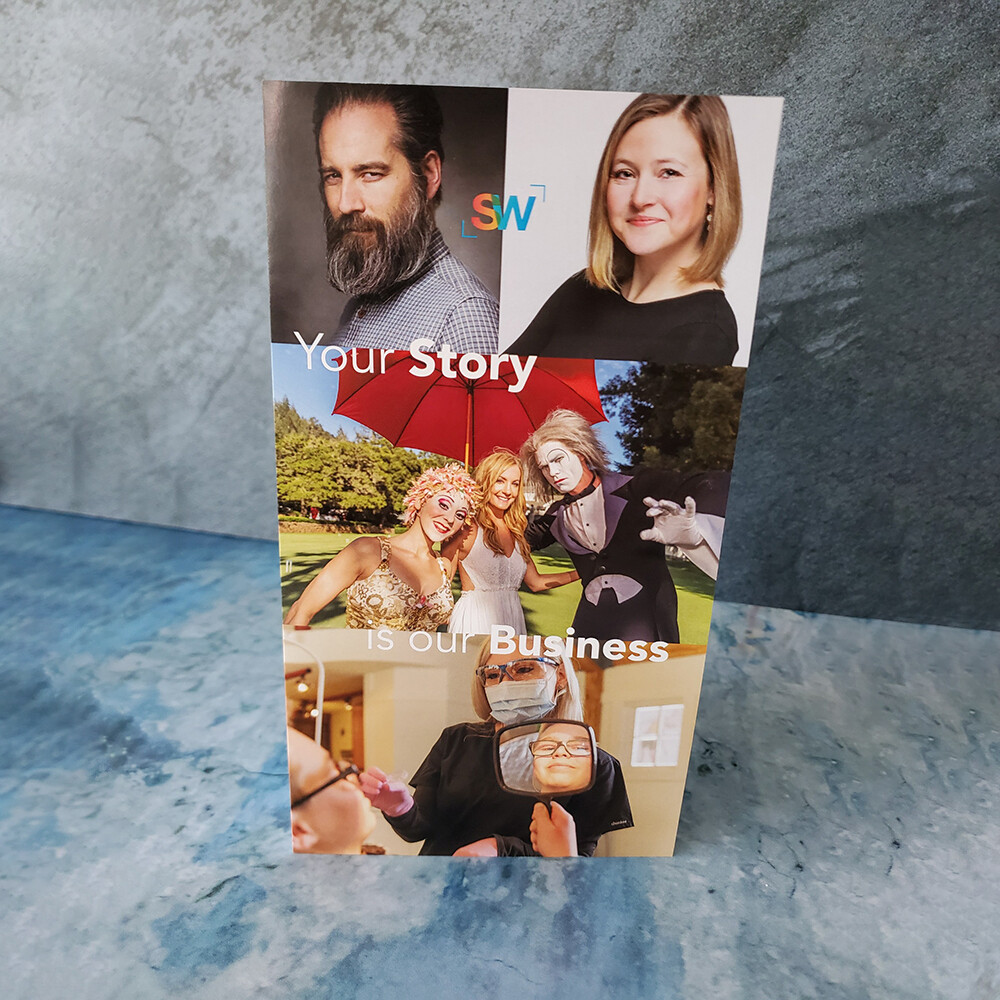 Printed Brochure for Storyworkz (Front)