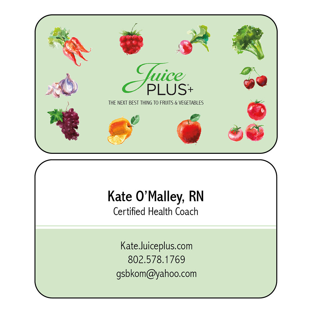 Custom business card design for JuicePlus