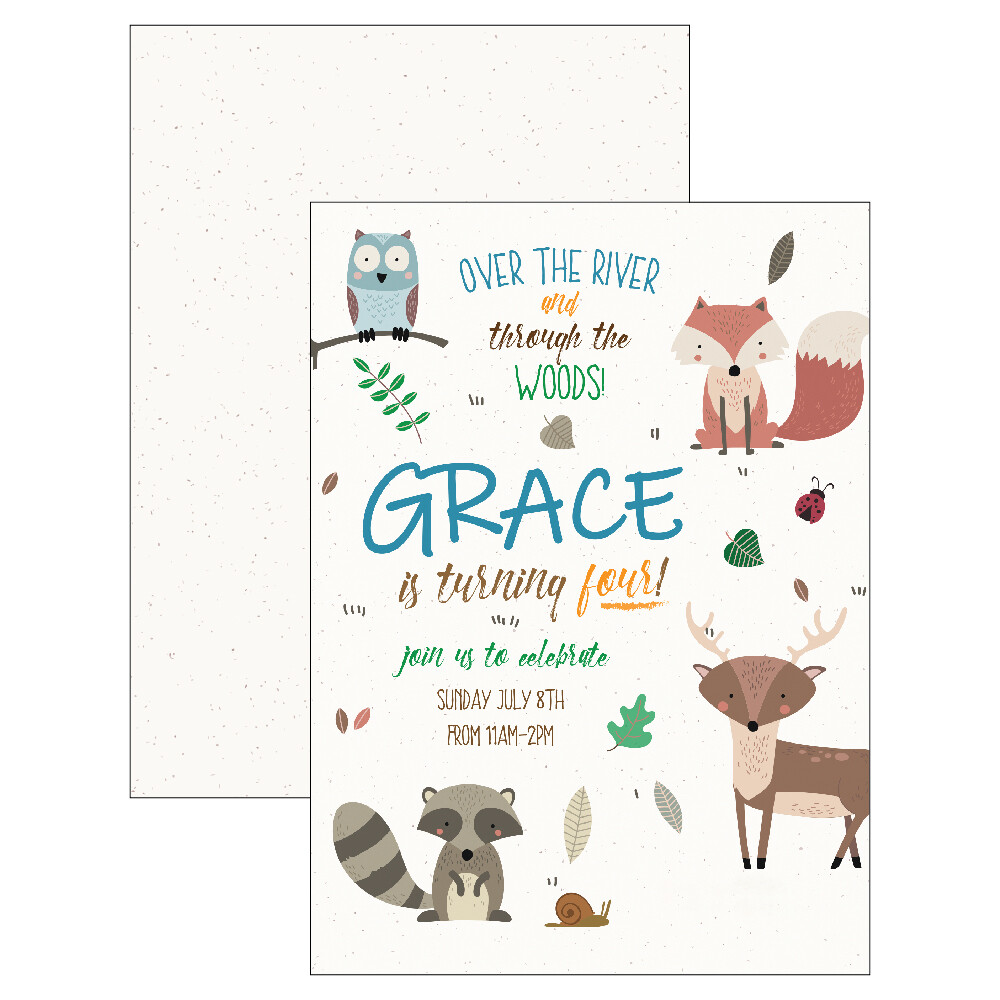 Custom designed fourth birthday party invitation