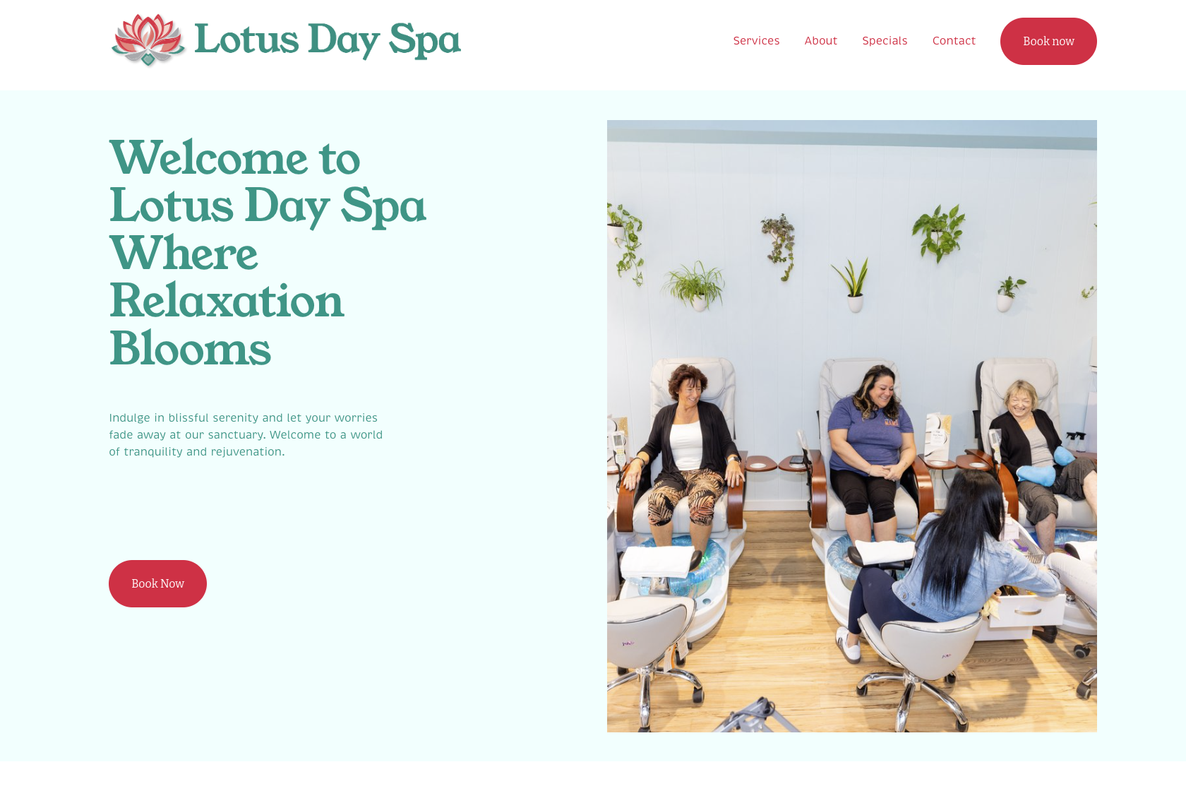 Website for Lotus Day Spa