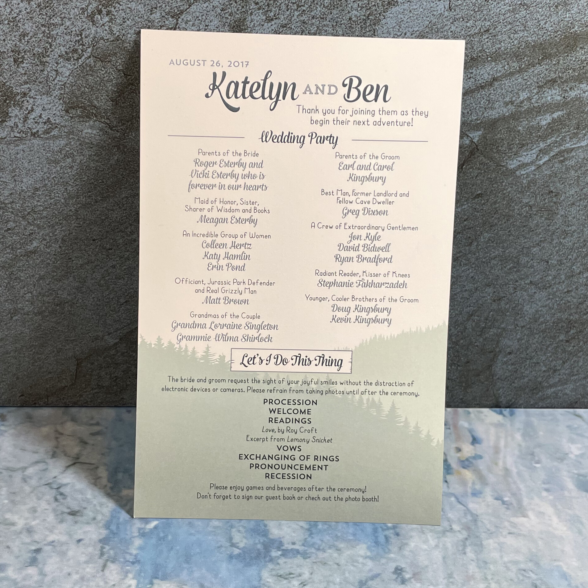 Wedding Program - design by Becca Manchester
