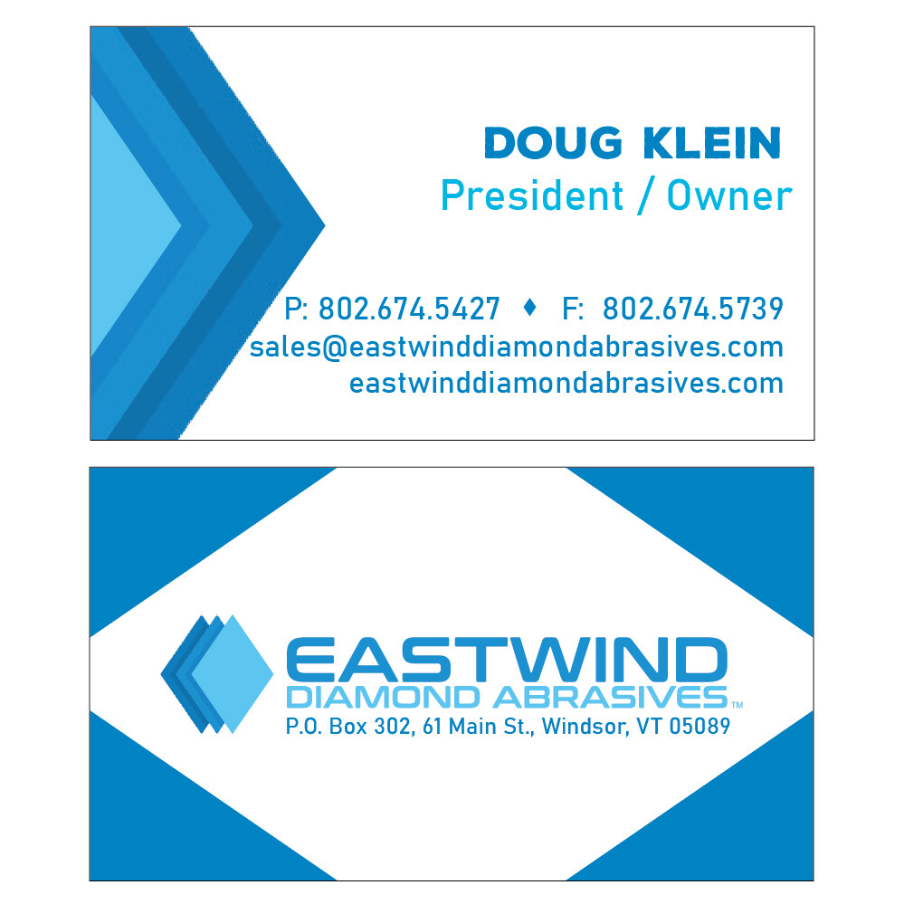 Custom business card design for Eastwind Diamond Abrasives