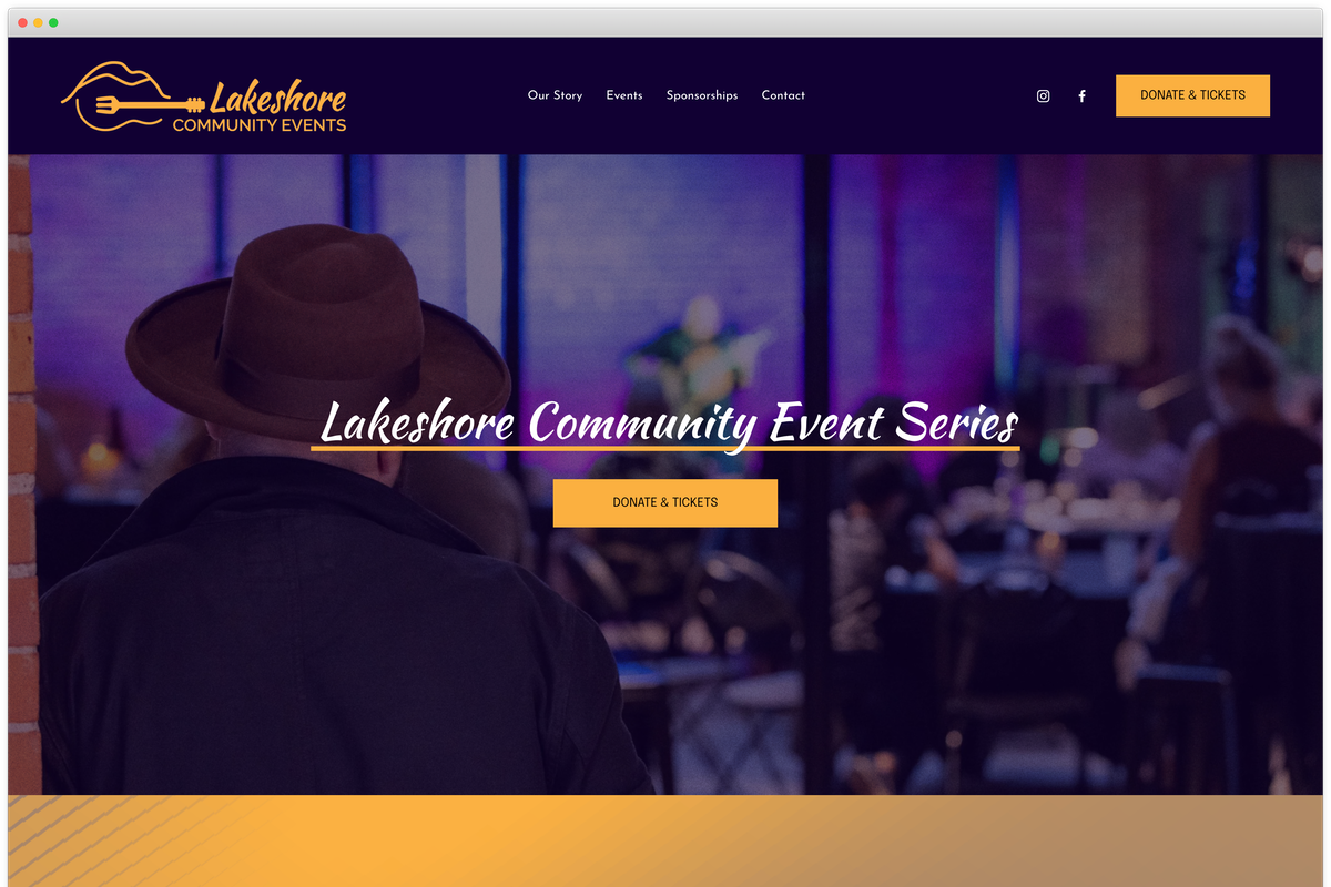 Screenshot of Lakeshore Community Events's Website