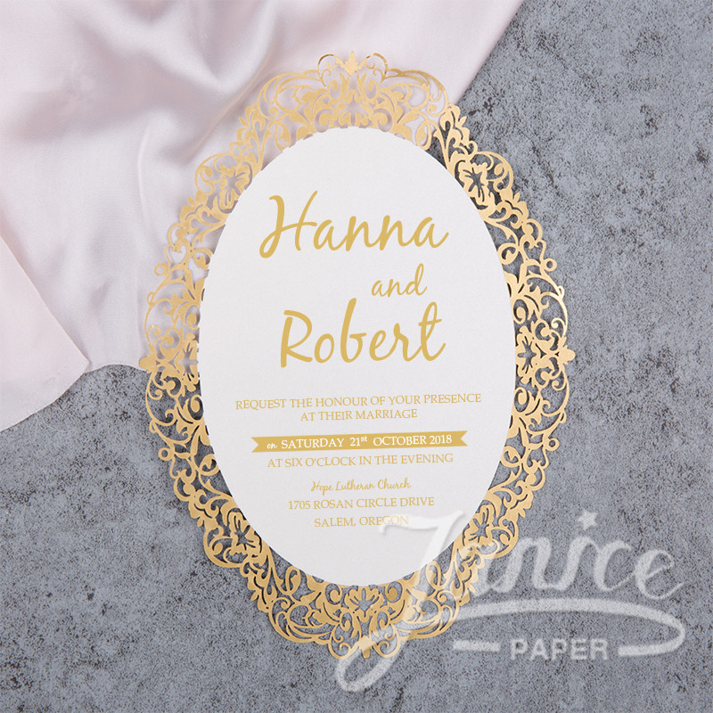 Gold Mirror Shape Foil Invitation