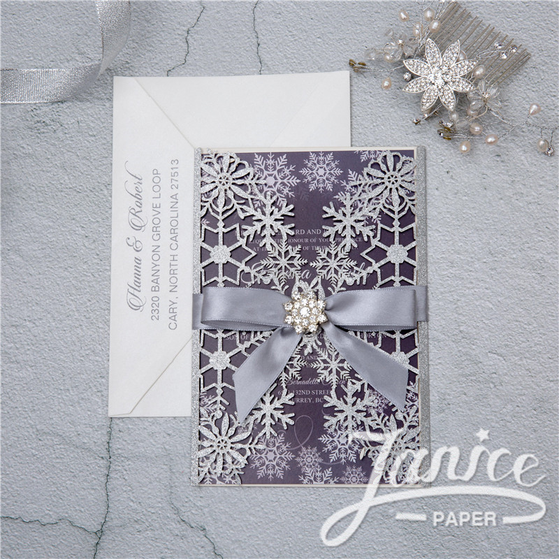 Luxury Winter Snowflake Invitation 