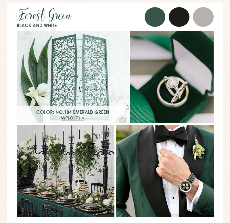 Winter Weddings: Forest Green, Black and White