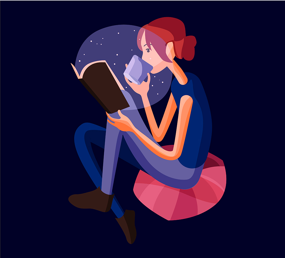 Girl Reading Alone